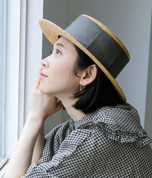 別注｜田中帽子店 × Cassure 幅広リボンAlma(グレー-ONESIZE)