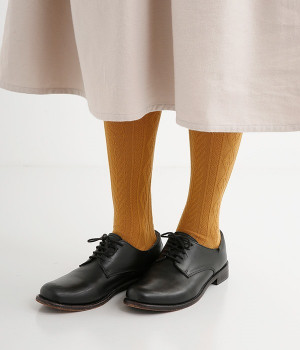 リラックスタイツ　アラン（マスタード・ONESIZE）