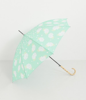 晴雨兼用長傘 あじさい(ミントグリーン-ONESIZE)