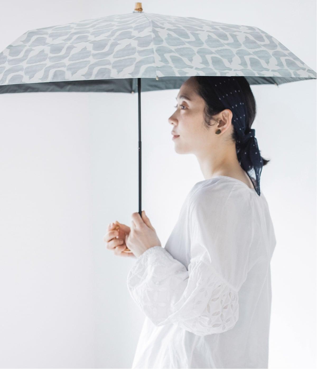 ルプリエ　UVカット竹の折りたたみ傘　バード(ライトグレー-ONESIZE)