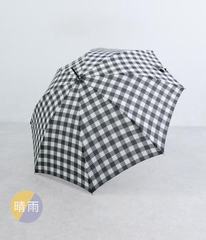 ソティ　竹のジャンプ長傘　ブロックチェック(ブラック-F)