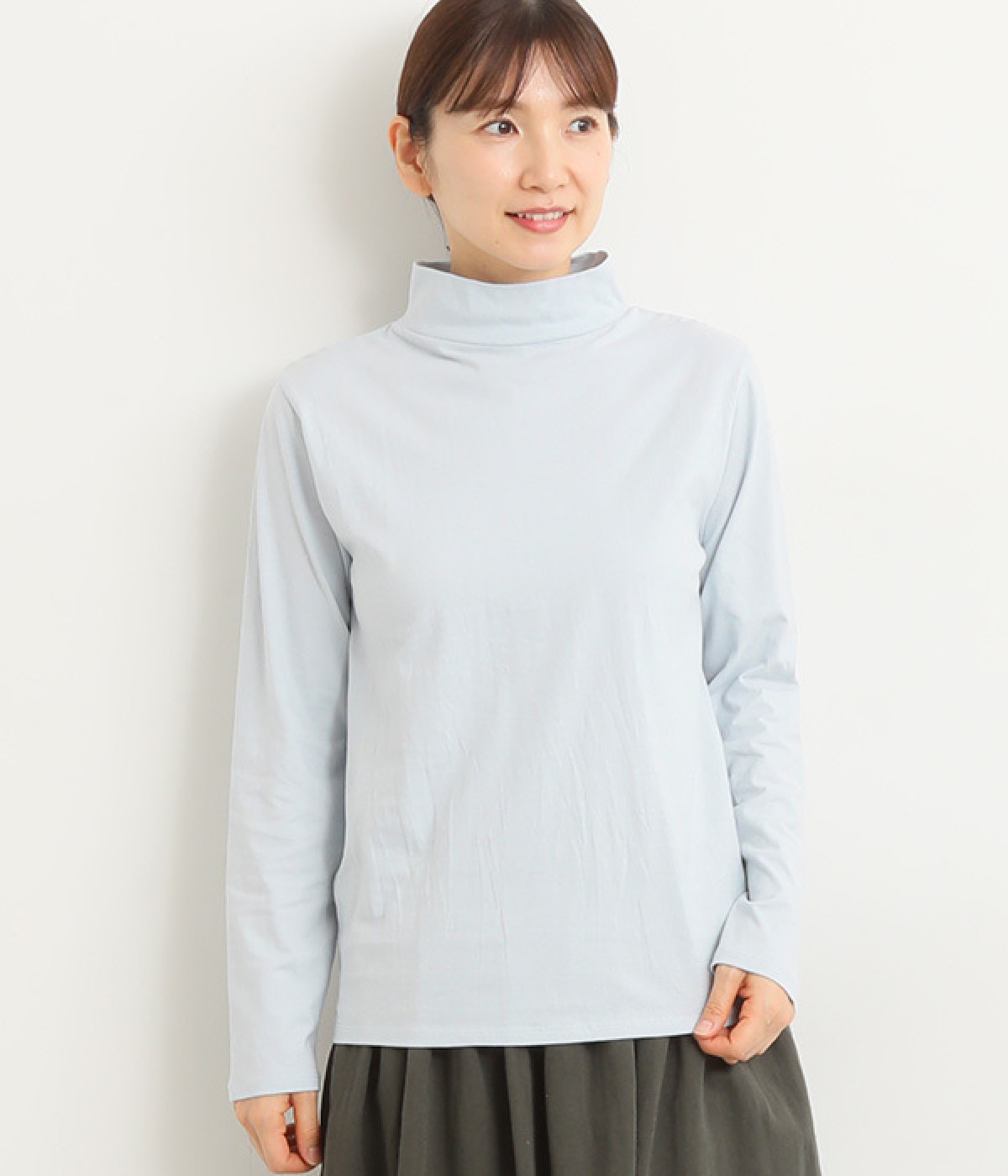 ハイネック30SZベア天竺ハイネックプルオーバー(サックス-ONESIZE)