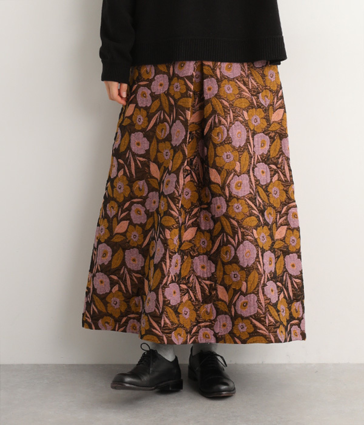 インポートジャカードスカート(パープル系-ONESIZE)