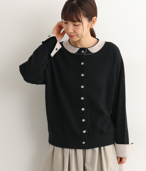 GLENARAトロンブルイユ2WAYカーディガン(ブラック系-ONESIZE)