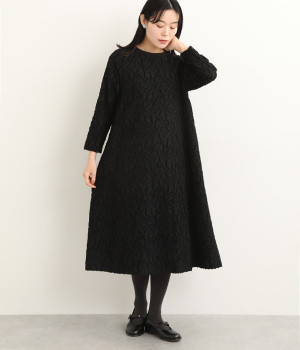 カットジャカードワンピース(ブラック-38)