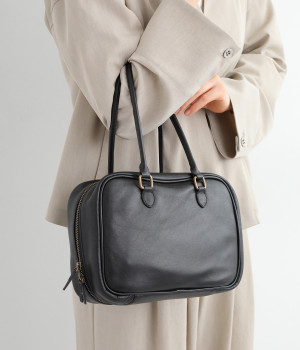 牛革ボストンバッグ(ブラック-ONESIZE)