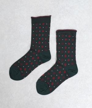 ネクタイ柄風ソックス(黒縁-F)