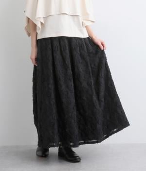 カットジャカードスカート(ブラック-38)