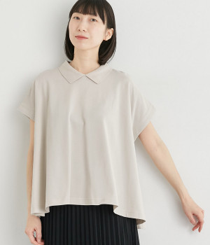 鹿の子フレアーポロシャツ(グレージュ-ONESIZE)