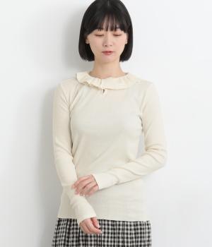 コットンテレコ　フリルカラーインナー(キナリ-F)