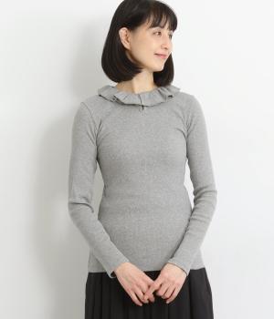 コットンテレコ　フリルカラーインナー(杢グレー-F)