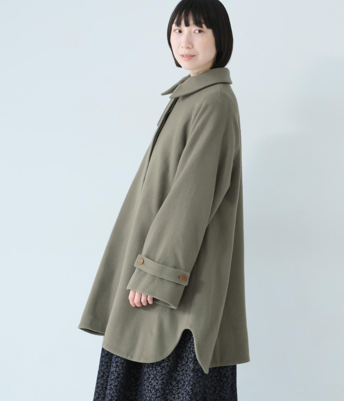 ウールビーバーハーフコート(カーキ-38)