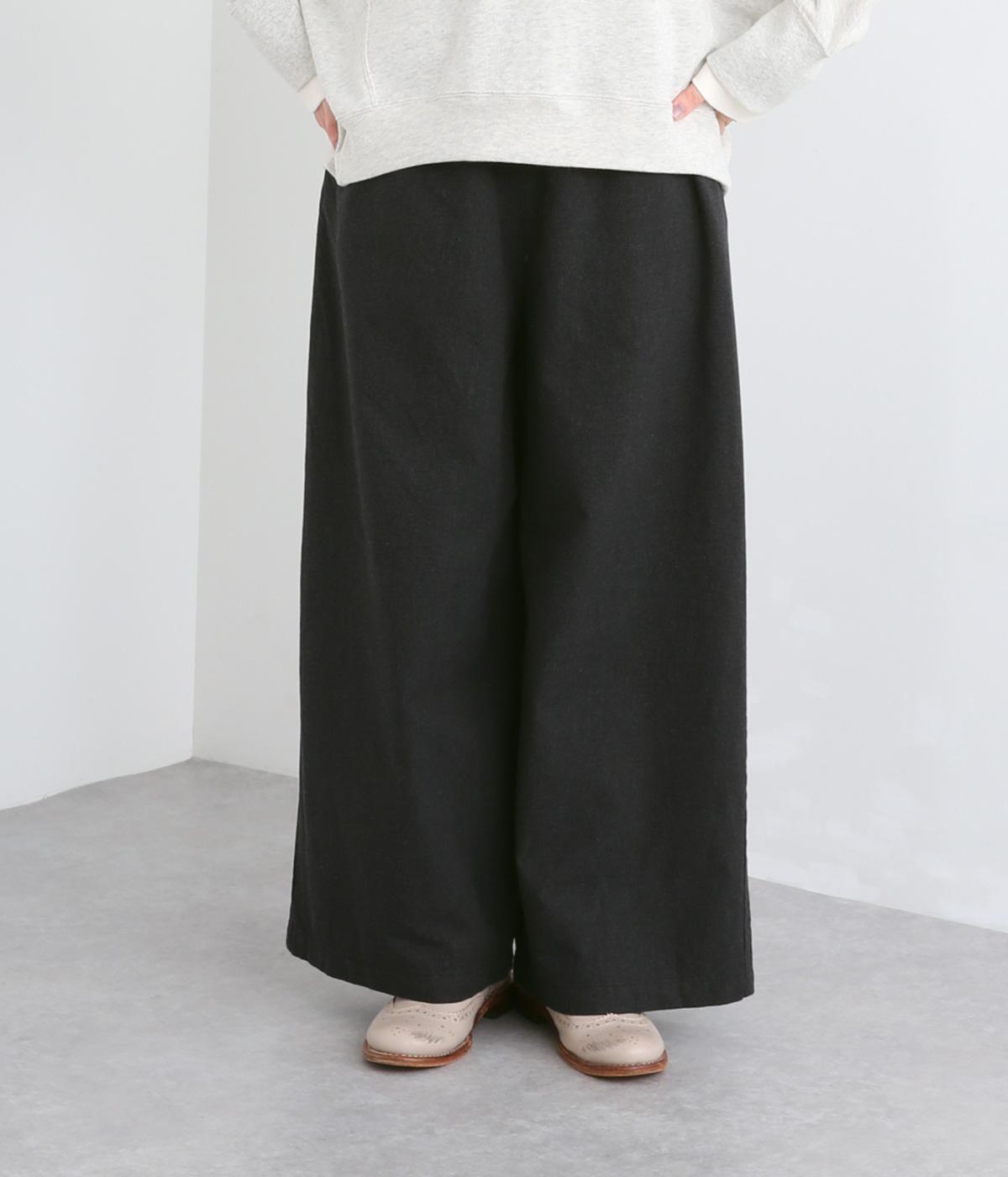コットンネルイージーパンツ(ブラック-38)