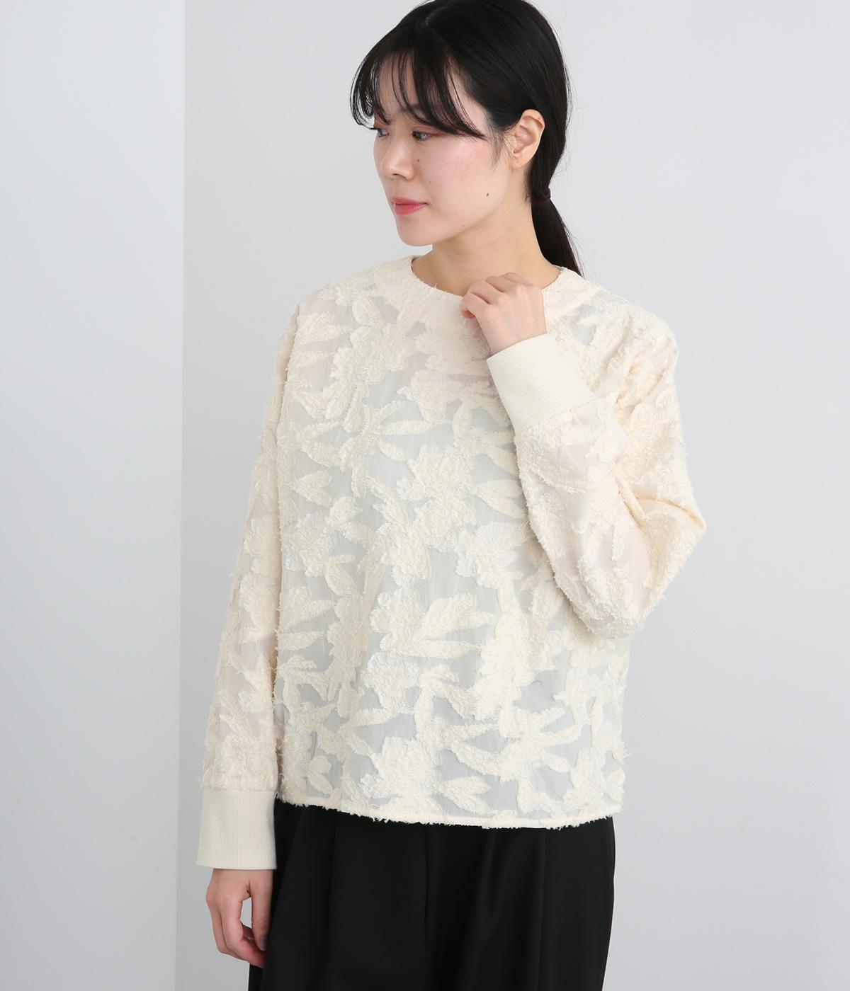 カットジャカードブラウス(オフ-38)