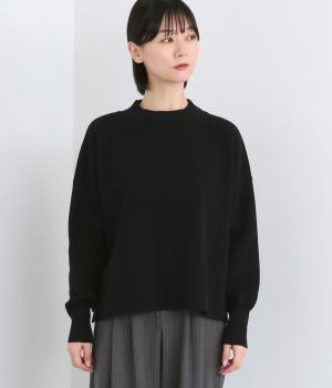 コットンミラノリブモックネックプルオーバー(ブラック-F)