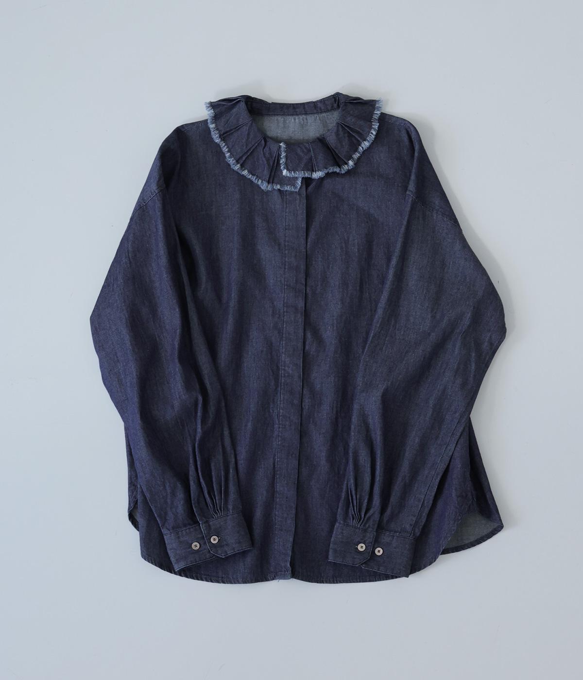 フリルシャツ(インディゴ-38)
