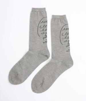 【ichiro yamaguchiさんコラボ】イラスト柄ソックス(杢グレー-F)