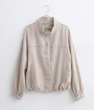 リバティプリントトリミングリネンブルゾン