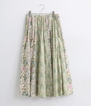 リバティパッチワークスカート(ベージュ系-38)