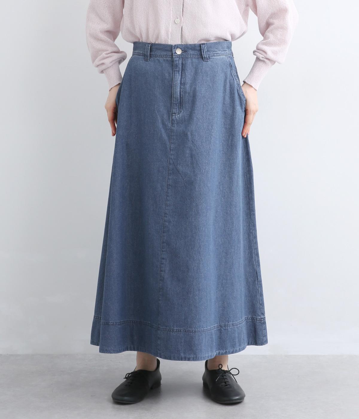 コットンリネンデニムスカート(ブリーチ-M)