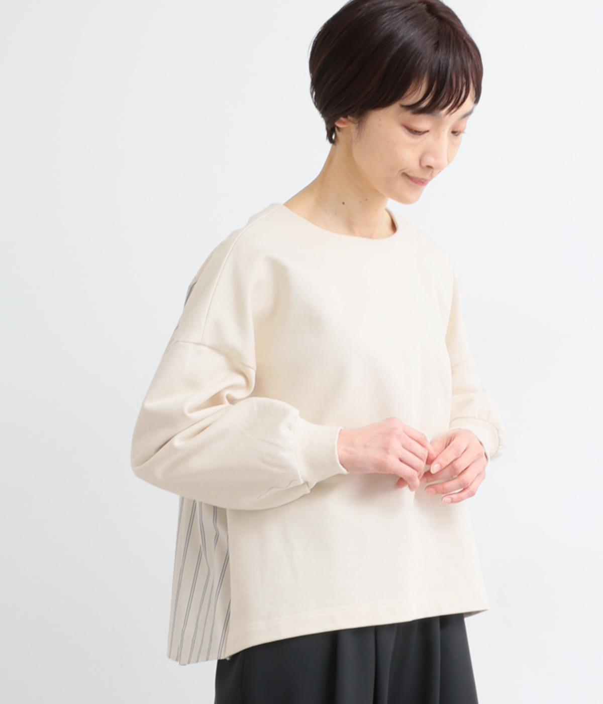 ハードコンパクト裏毛プルオーバー(アイボリー-F)