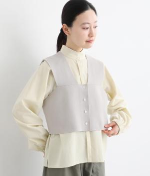 COTTON SURFミラノリブ2wayベスト(グレージュ-F)