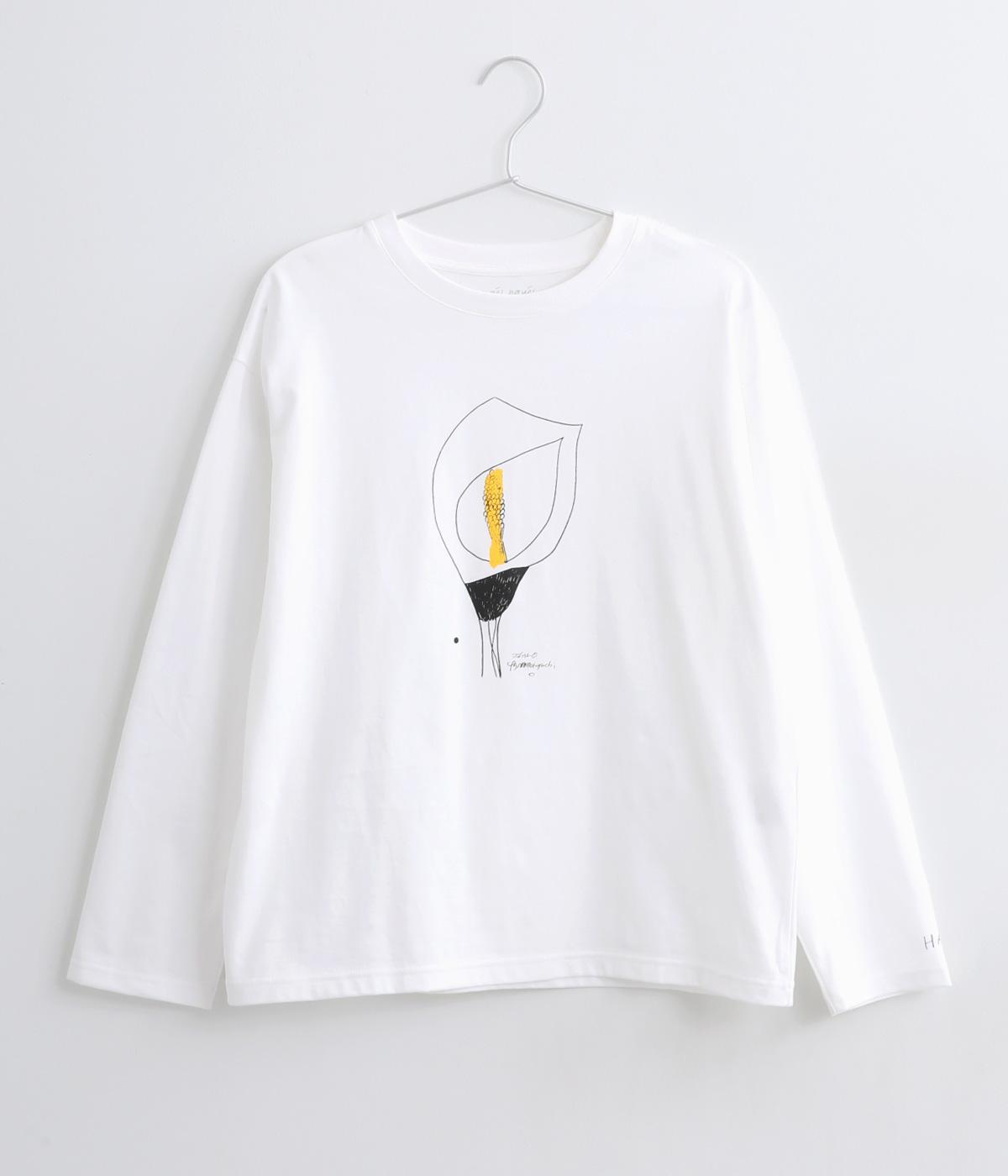 【ichiro yamaguchiさんコラボ】長袖Tシャツ(ホワイト×ハナ-F)