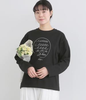 【ichiro yamaguchiさんコラボ】長袖Tシャツ(ブラック×ネコ-F)