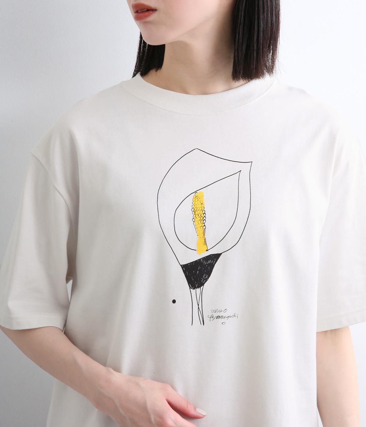 【ichiro yamaguchiさんコラボ】半袖Tシャツ(グレージュ×ハナ-F)
