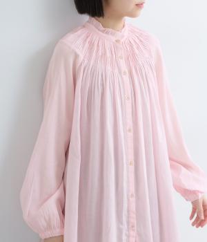 モスリンラウンドタックブラウス(ピンク-38)