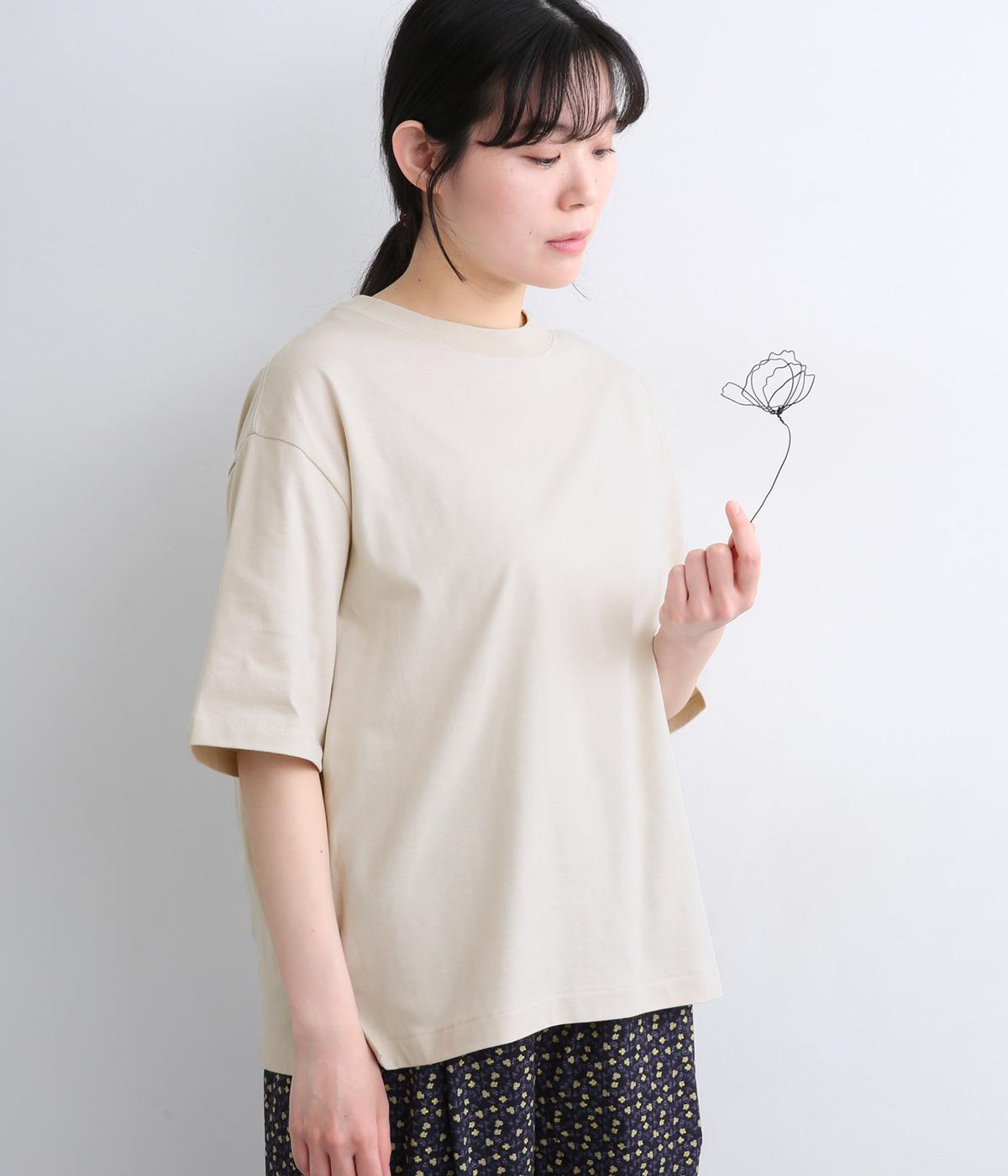 コットン天竺　無地Tシャツ(ベージュ-F)