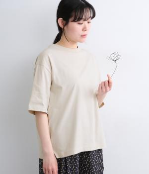コットン天竺　無地Tシャツ(ベージュ-F)