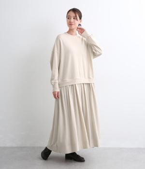 ジャージパッチワークワンピース(アイボリー-F)