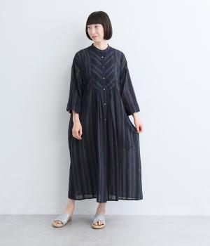 フリンジストライプワンピース(ネイビー系-38)
