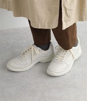 シープスキン サイドファスナースニーカー(ホワイト-230)