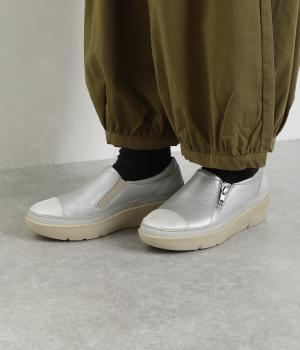 サイドジップ スリッポンシューズ(シルバー-230)