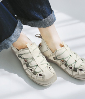 レースアップ　カジュアルスリッポン(アイボリー-230)