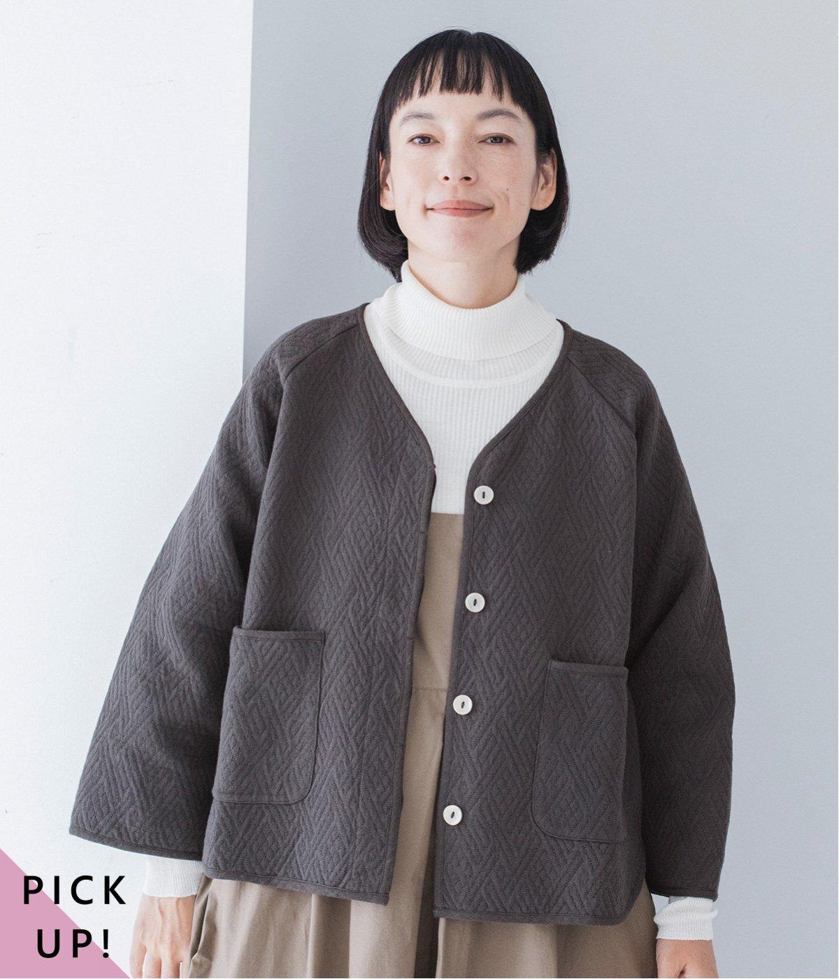 コットンジャカードジャケット(オフブラック-ONESIZE)