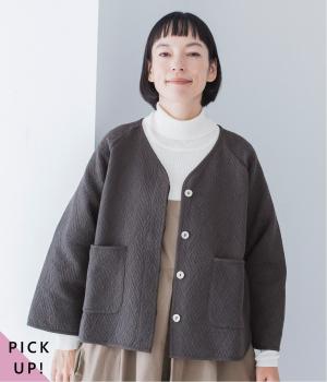 コットンジャカードジャケット(オフブラック-ONESIZE)