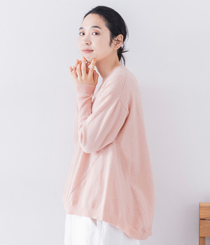 ピーチ起毛 ボリュームAラインプルオーバー(ベビーピンク-ONESIZE)