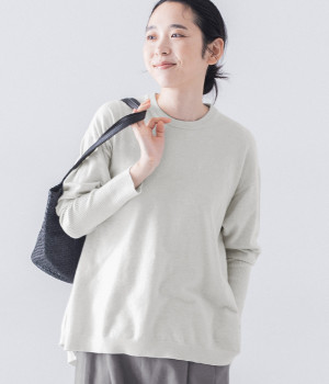 ピーチ起毛 ボリュームAラインプルオーバー(ペールグレー-ONESIZE)