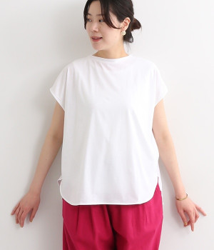 バックギャザーフレンチスリーブTee(ホワイト-ONESIZE)