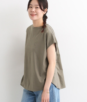 バックギャザーフレンチスリーブTee(グレー-ONESIZE)