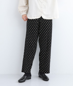 MIZUTAMAダブルフェイステーパードパンツ(ブラック×ベージュ-ONESIZE)