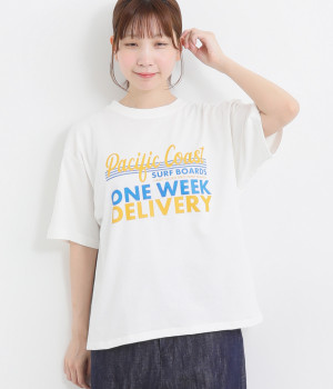 コットンミディウェイトスタンダードショートスリーブTシャツ〈ONE WEEK DELIVERY〉(オフホワイト-ONESIZE)