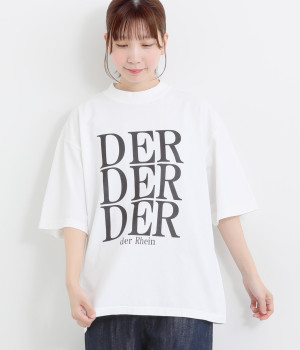 コットンピグメントダイショートスリーブTシャツ〈DER DER DER〉(オフホワイト-ONESIZE)
