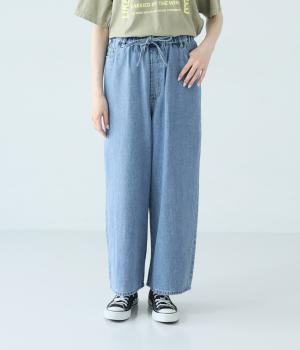 コットンデニムワイドパンツ(フェード-1)