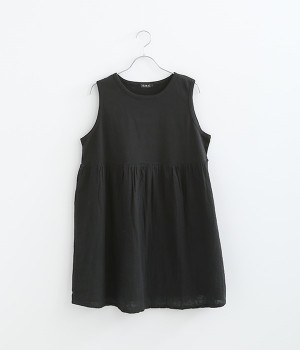 ダブルガーゼ　天竺切替チュニック