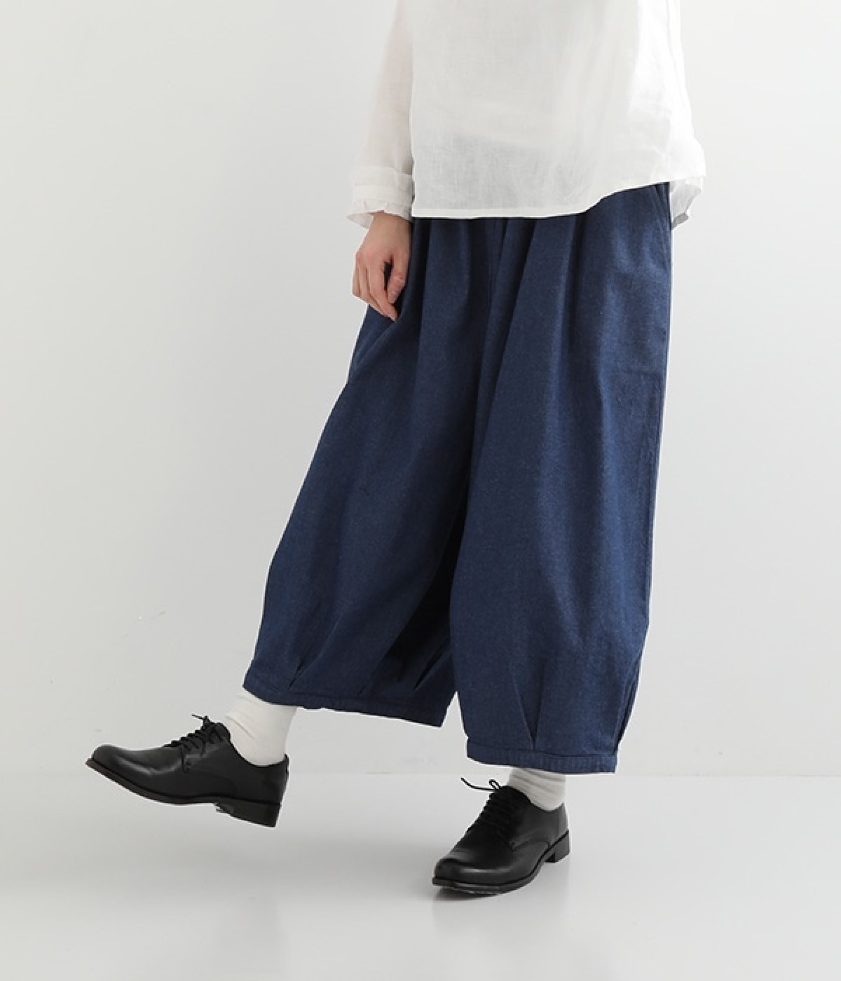 デニム　バルーンパンツ(ライトインディゴ-ONESIZE)