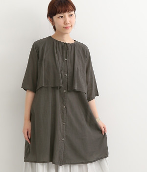 シングルガーゼ　ボレロ重ねチュニック(スミクロ-ONESIZE)
